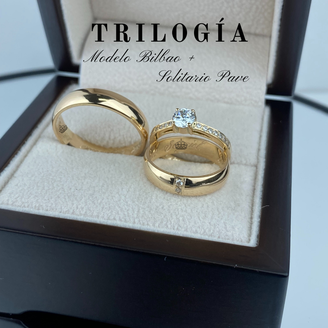 Trilogía Bilbao - Moissanitas - Oro 18k