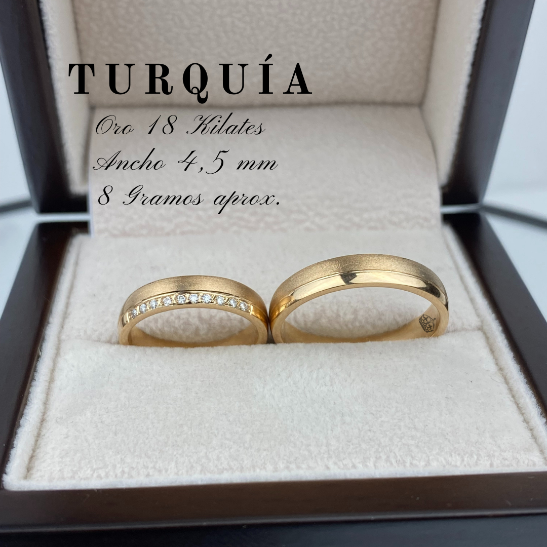 Anillos de matrimonio oro 18 kilates Anillos de boda Turquia La Joyeria de Chile