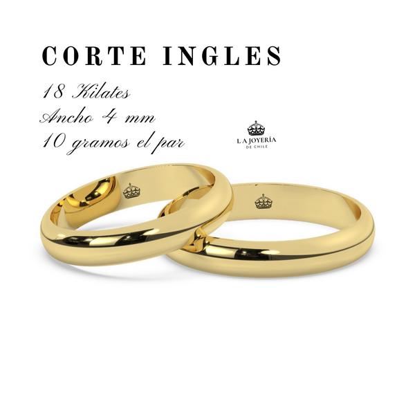 Anillo de matrimonio La joyeria de chile Anillos de boda oro 18 kilates Corte ingles 4 mm 10 gramos La Joyeria de Chile