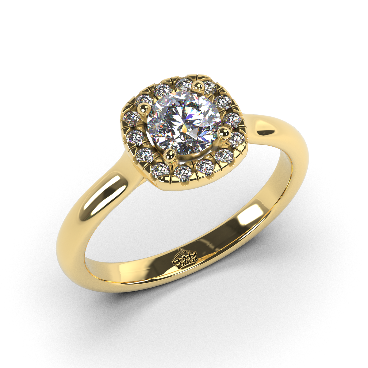 Anillo de compromiso "Niza" central de colores