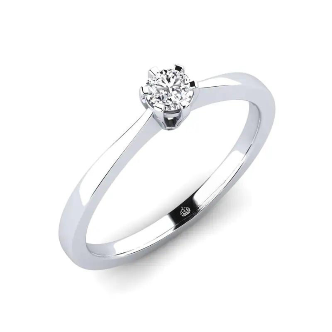 Solitario Clásico - Diamante 0,16 Ct - Oro blanco 18k