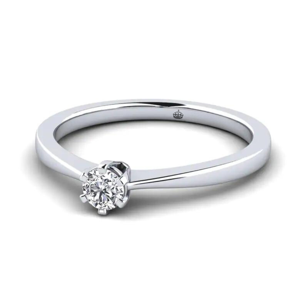 Solitario Clásico - Diamante 0,16 Ct - Oro blanco 18k