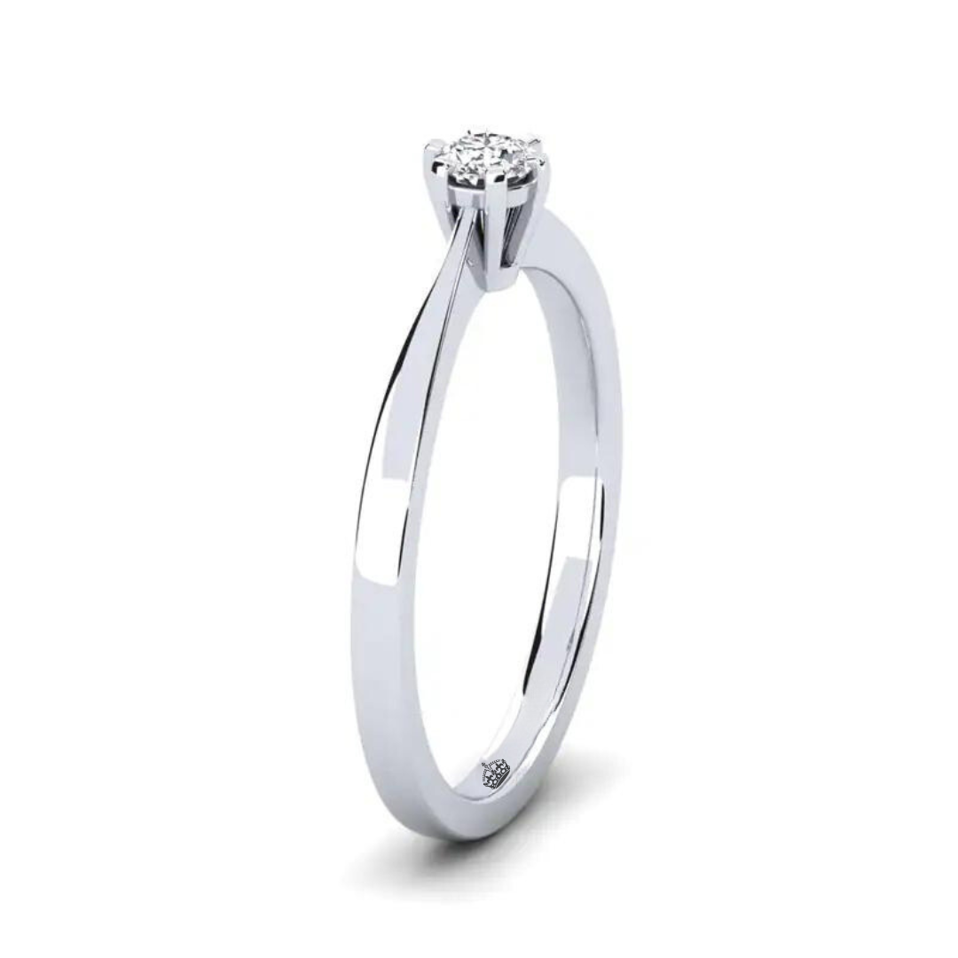 Solitario Clásico - Diamante 0,16 Ct - Oro blanco 18k